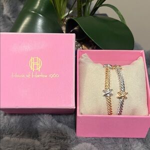House of Harlow 1960 Gold and Silver Twist Bracelets